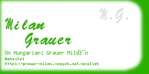 milan grauer business card